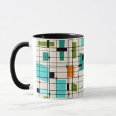 Retro Grid & Sternexplosionen Ringer Tasse (Links)