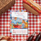 Retro GRILLEN Brews Fireworks Picnic 4. Juli 250. Einladung