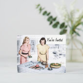 Retro-GRILLEN der 40er Jahre Einladung (Stehend Vorderseite)