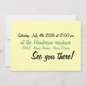 Retro GRILLEN Einladungen - Fünfzigerjahre Grill (Rückseite)