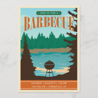 Retro GRILLEN im Freienladen ein Einladung