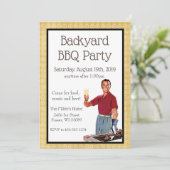 Retro-GRILLEN-Party Einladung (Stehend Vorderseite)