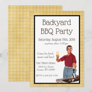 Retro-GRILLEN-Party Einladung