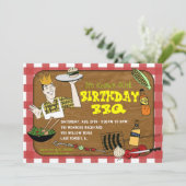 Retro-GRILLEN-Party Einladung (Stehend Vorderseite)