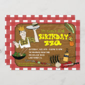 Retro-GRILLEN-Party Einladung (Vorne/Hinten)