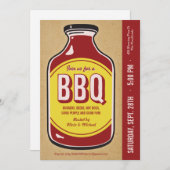 Retro GRILLEN Sauce Party Einladungen (Vorne/Hinten)