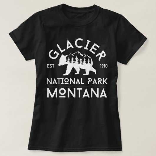 Retro Grizzly Bear Glacier Nationalpark Souvenir T-Shirt (Design vorne)