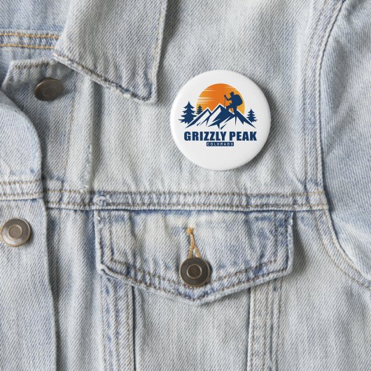 Retro Grizzly Peak T - Shirt Button (Beispiel)