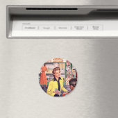Retro Grocershop Shopping Happy Shopper Geschenke Magnet (In Situ (Geschirrspüler))