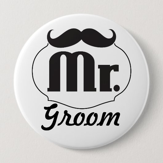 Retro Groom Wedding Abzeichen Button (Vorderseite)