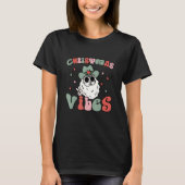 Retro Groovas Weihnachten vibes niedlich Santa Cla T-Shirt (Vorderseite)