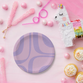 Retro Groove Abstrakt Lila Lavender Lilac Pappteller