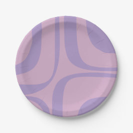 Retro Groove Abstrakt Lila Lavender Lilac Pappteller