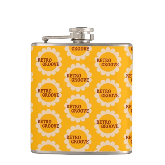 Retro Groove Flask Flachmann (Vorderseite)