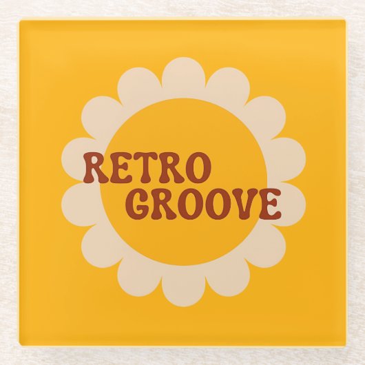Retro Groove Glasuntersetzer (Vorderseite)