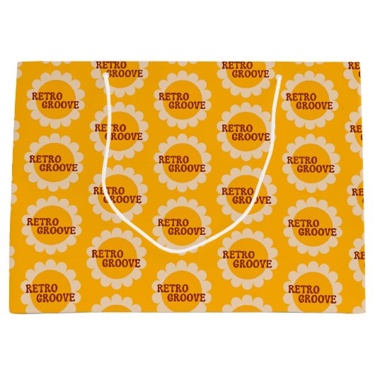 Retro Groove Große Geschenktüte (Vorderseite)