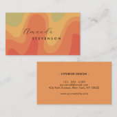 Retro Groove Liquid Abstrakt III Visitenkarte (Vorne/Hinten)