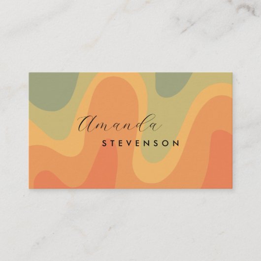 Retro Groove Liquid Abstrakt Visitenkarte (Vorderseite)