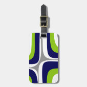 Retro Groove Mitte Jahrhundert Moderne Abstrakte L Gepäckanhänger (Vorderseite vertikal)