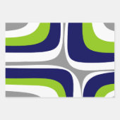 Retro Groove Mitte Jahrhundert Modernes Abstraktes Geschenkpapier Set (Vorderseite 3)