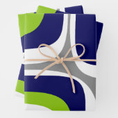 Retro Groove Mitte Jahrhundert Modernes Abstraktes Geschenkpapier Set (Beispiel)