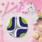 Retro Groove Mitte Jahrhundert Modernes Abstraktes Pappteller (Party)