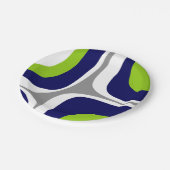Retro Groove Mitte Jahrhundert Modernes Abstraktes Pappteller (Schrägansicht)