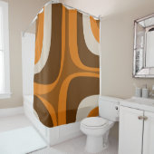 Retro Groove Mitte Jahrhundert Modernes Muster 70e Duschvorhang (Beispiel)
