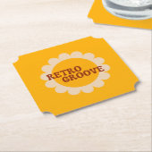 Retro Groove Paper Coaster Untersetzer (angewinkelt)