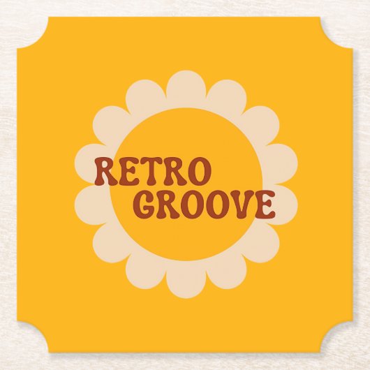 Retro Groove Paper Coaster Untersetzer (Vorderseite)