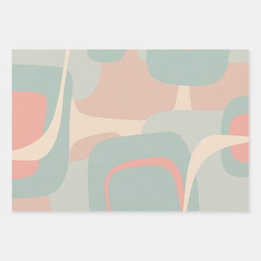 Retro Groove Pastel Vibes Muster Geschenkpapier Set (Vorderseite 2)