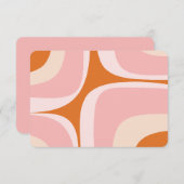 Retro Groove Pink und Orange Abstraktes Muster Dankeskarte (Vorne/Hinten)