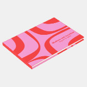 Retro Groove Preppy Pink und Red Gästebuch (Ecke)