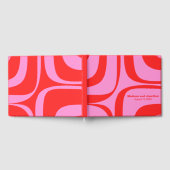 Retro Groove Preppy Pink und Red Gästebuch (Voll)