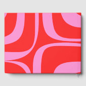 Retro Groove Preppy Pink und Red Gästebuch (Rückseite)