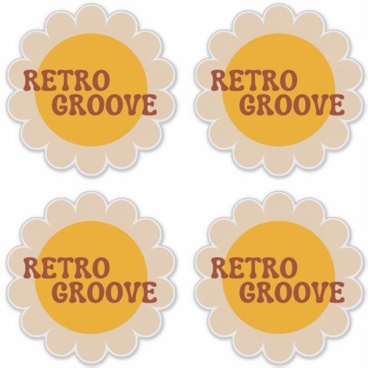 Retro Groove Sticker (Vorderseite)