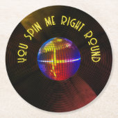 Retro-Grooves: Du spinnst mich rechts herum Runder Pappuntersetzer (Vorderseite)
