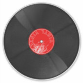 Retro Grooves: Vinyl Record Illustration Aufkleber (Vorderseite)