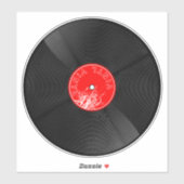 Retro Grooves: Vinyl Record Illustration Aufkleber (Blatt)