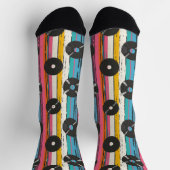 Retro Grooves - Vinyl Record Striping Muster Socken (Oben)