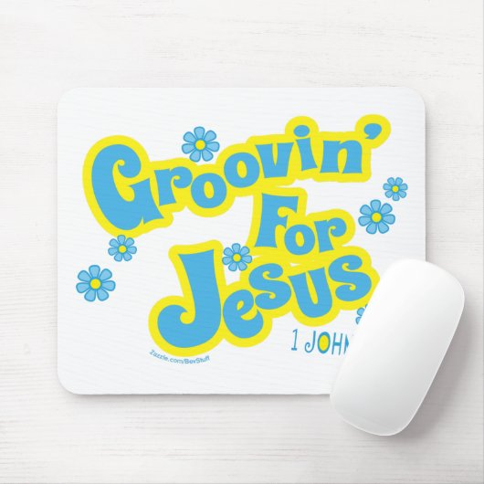 Retro Groovin' für Jesus Christliche Maus Pad Mousepad (Mit Mouse)
