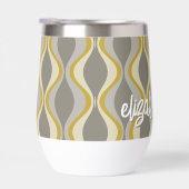 Retro-Groovitmuster - Monogramm - Goldtaupe (Rechts)