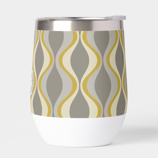 Retro-Groovitmuster - Monogramm - Goldtaupe (Links)