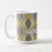 Retro-Groovitmuster - Monogramm - Goldtaupe Kaffeetasse (Links)