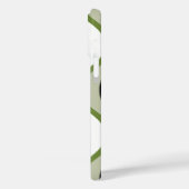 Retro-Groovitmuster - Monogramm - olivschwarz Case-Mate iPhone Hülle (Rückseite / Links)