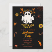 Retro-Groovittrick oder Treatment Halloween-Party  Einladung (Vorderseite)