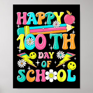 Retro Groovy 100. Schullehrer Kid Happ Poster