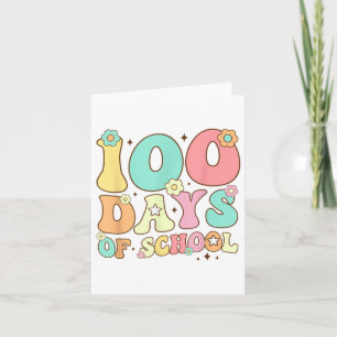 Retro Groovy 100 Tage glücklich 100. Tag der Schul Karte