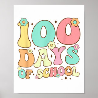 Retro Groovy 100 Tage glücklich 100. Tag der Schul Poster