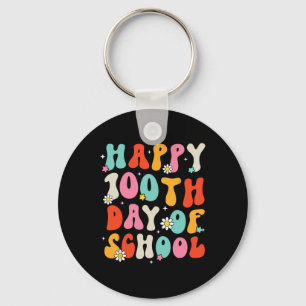 Retro Groovy 100 Tage glücklich 100. Tag der Schul Schlüsselanhänger